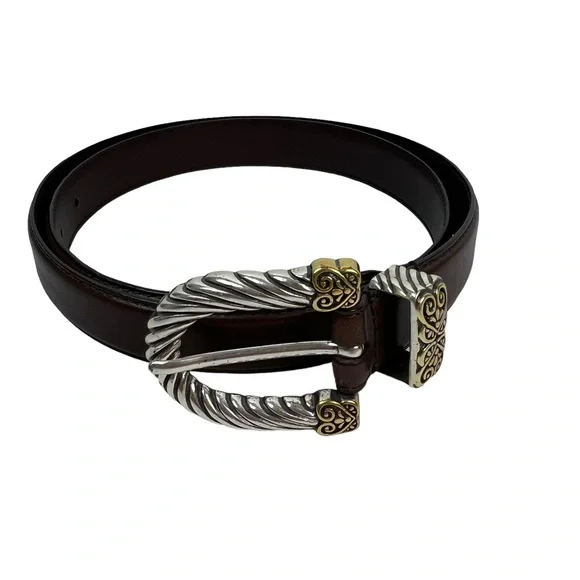 Fossil | Accessories | Fossil Belt Brown Leather Silvergold  display picture 3